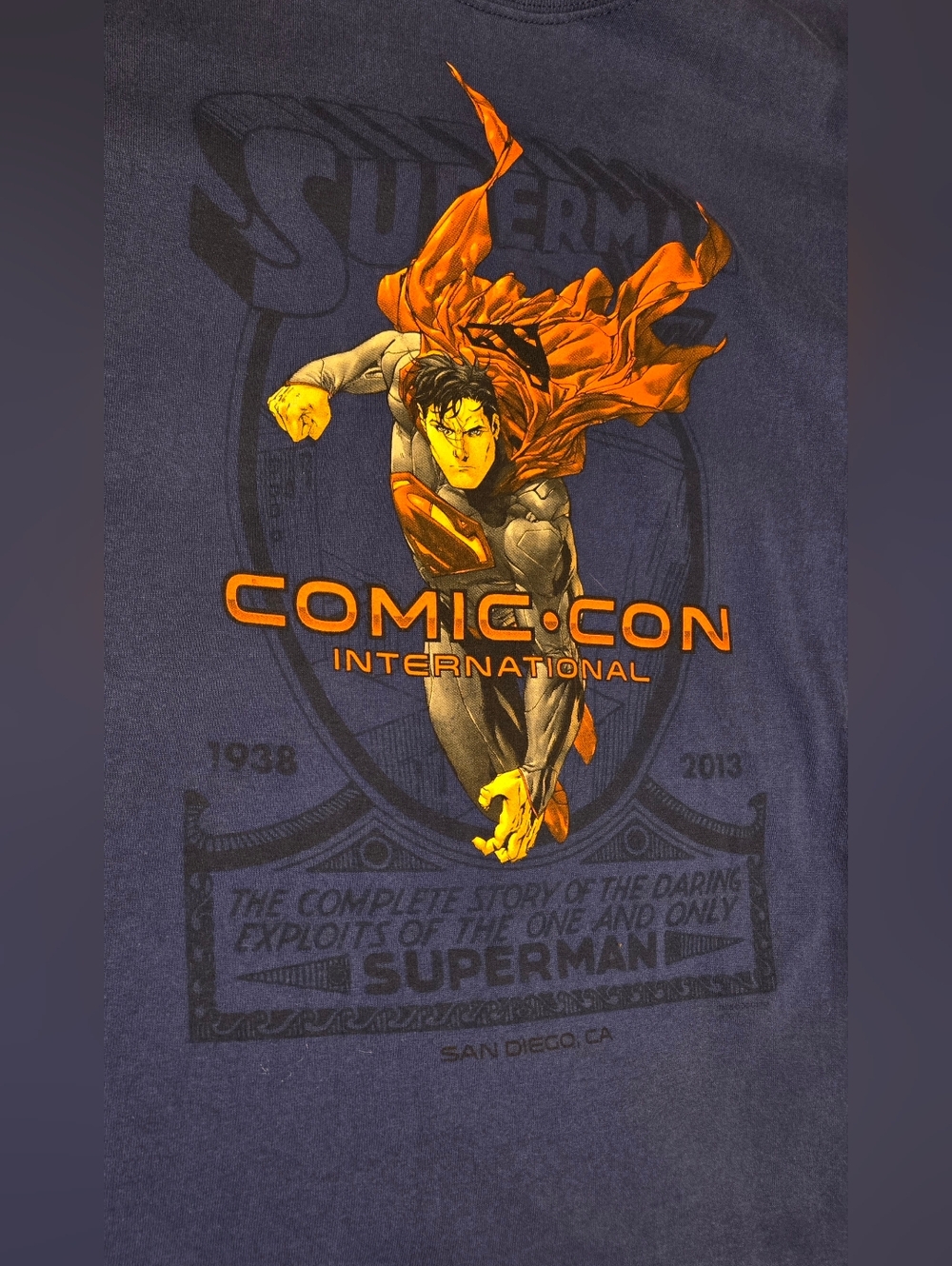 2013 Comic Con Superman 75th Anniversary Graphic Tee- SDCC - DC Comics - Size XL